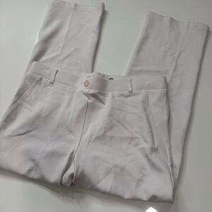 Betabrand Womens White Straight Legged Stretch Pants Size LP A030126